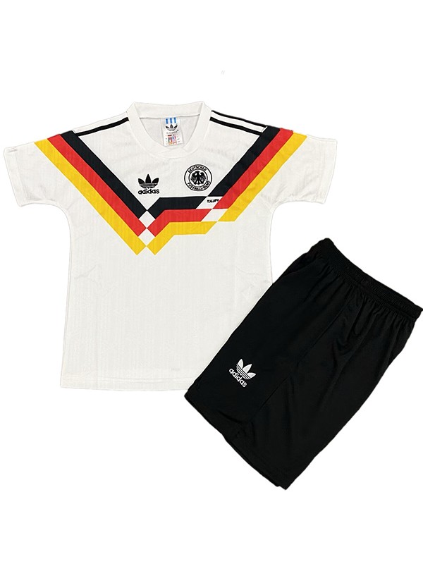 Germany maillot rétro enfant domicile kit de football vintage premier maillot de football pour enfants uniformes pour jeunes 1990