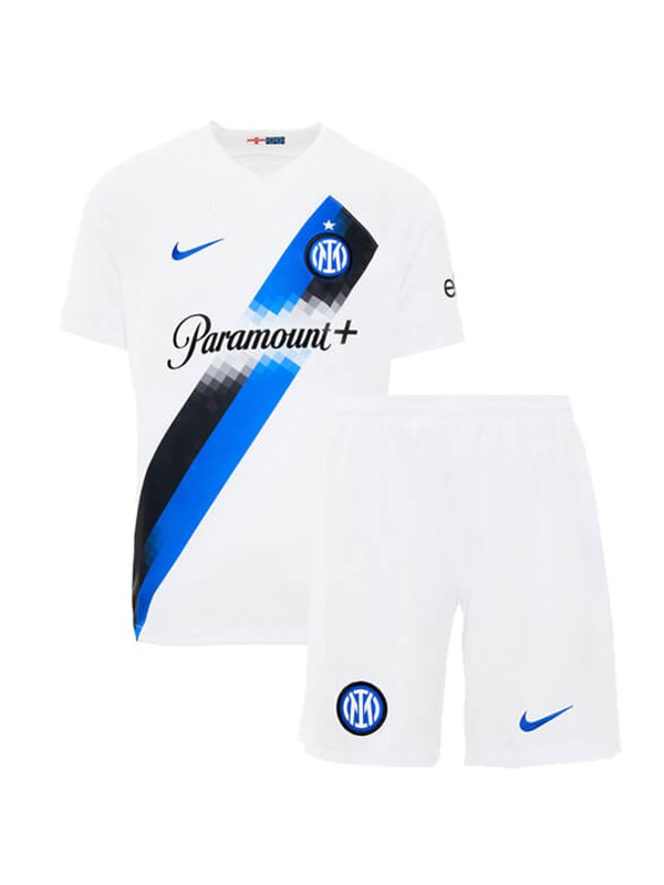 Inter Milan maillot de football pour enfants à l'extérieur kit de football pour enfants deuxième mini-chemise de football uniformes pour jeunes 2023-2024