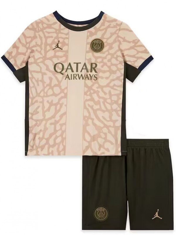 Jordan Paris Saint-Germain quatrième maillot enfant ensemble de football quatrième maillot de football enfant minishirt Junior uniforme 2023 - 2024 