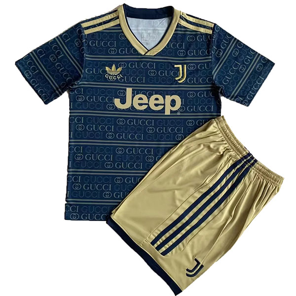 Juventus enfants maillot concept édition kit de football enfants bleu football mini chemise jeunes uniformes 2023-2024