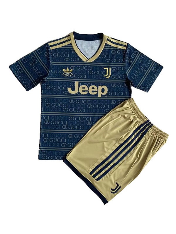 Juventus enfants maillot concept édition kit de football enfants bleu football mini chemise jeunes uniformes 2023-2024