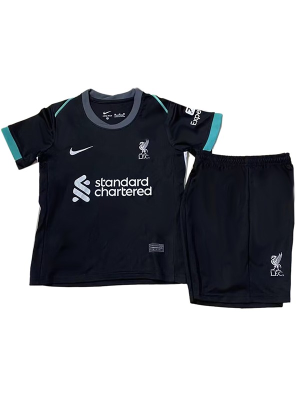 Liverpool extérieur maillot de football pour enfants kit de football pour enfants deuxième mini-chemise de football uniformes pour jeunes 2024-2025