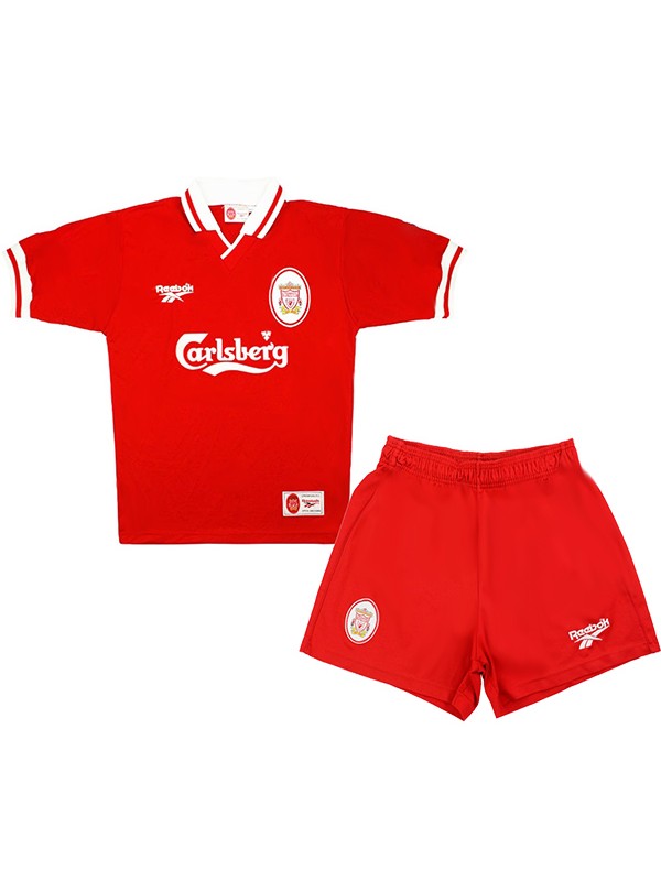 Liverpool maillot rétro enfant domicile kit de football vintage pour enfants premier mini-chemise de football uniformes pour jeunes 1996-1997