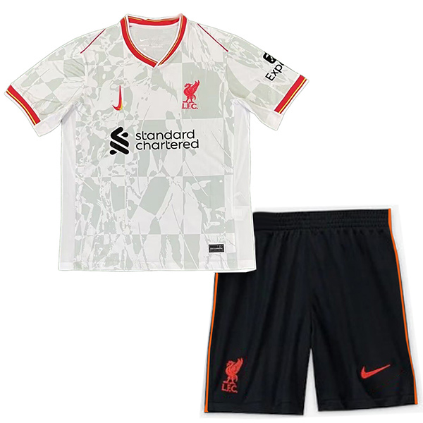 Liverpool troisième maillot de football pour enfants kit de football pour enfants 3ème mini-chemise de football uniformes pour jeunes 2024-2025