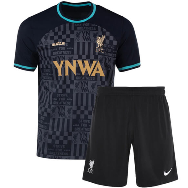 Liverpool x LeBron James maillot de football pour enfants kit de football pour enfants maillot de football noir mini uniformes pour jeunes 2024-2025