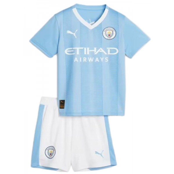 Manchester City maillot domicile enfants kit enfants premier football mini chemise football jeunes uniformes 2023-2024