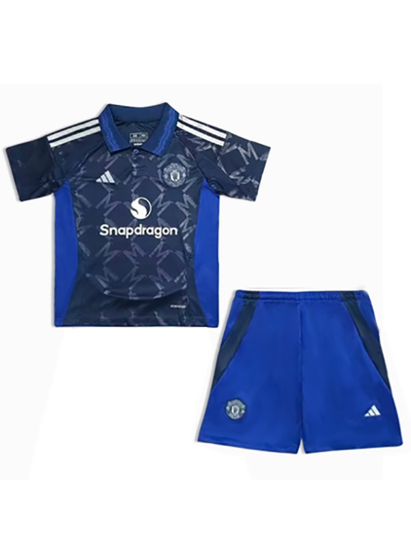 Manchester United maillot de football pour enfants kit de football pour enfants deuxième mini-chemise de football uniformes pour jeunes 2024-2025