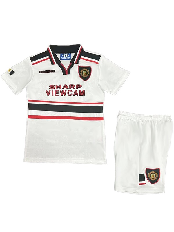 Manchester United maillot de football pour enfants kit de football pour enfants deuxième mini-chemise de football uniformes pour jeunes 1998-1999