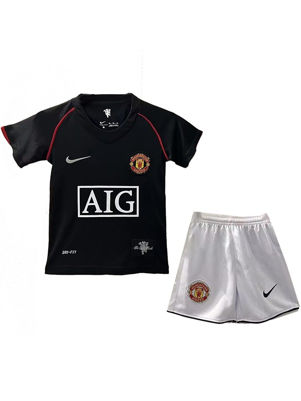 Manchester United extérieur enfants maillot rétro kit de football enfants vintage deuxième maillot de football mini uniformes de jeunesse 2007-2008