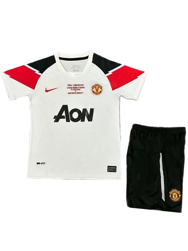 Manchester United extérieur enfants maillot rétro kit de football enfants vintage deuxième maillot de football mini uniformes de jeunesse 2010-2011
