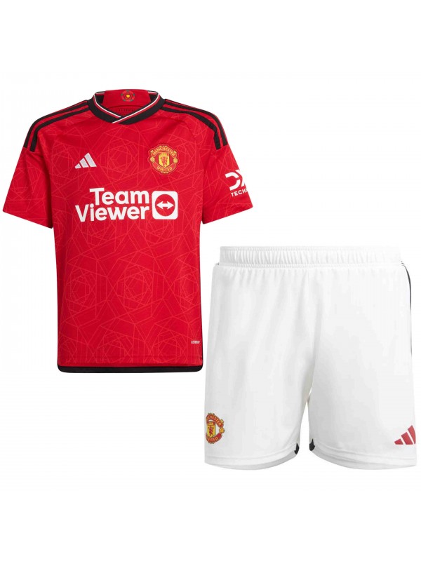 Manchester united trousse pour enfants à la maison enfants de football premier maillot de football mini uniformes de jeunesse 2023-2024