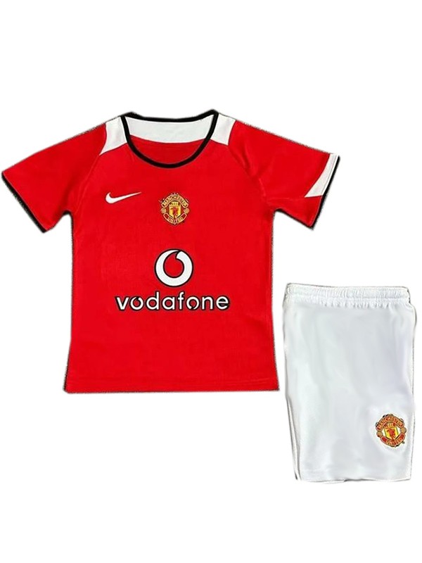 Manchester united maillot rétro enfant domicile Kit de football pour enfants premier maillot de football vintage mini uniformes pour jeunes 2002 – 2004