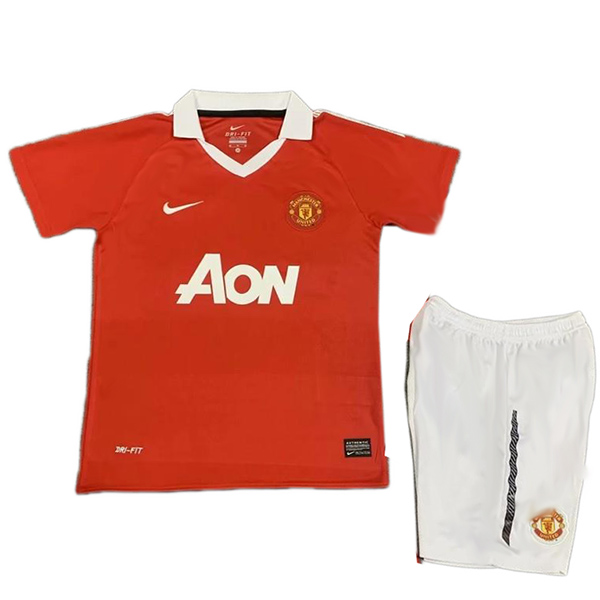 Manchester United domicile enfants maillot rétro kit de football enfants vintage premier maillot de football mini uniformes de jeunesse 2010-2011