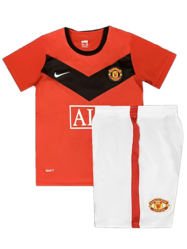 Manchester united maillot rétro enfant domicile kit de football enfants vintage premier maillot de football mini uniformes de jeunesse 2009-2010