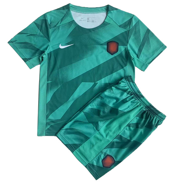 Nethlan maillot de gardien de but enfant kit de football enfants vert football mini chemise jeunes uniformes 2023