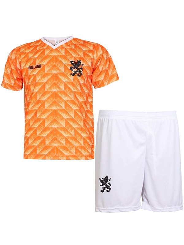 Nethland maillot rétro enfan kit de football vintage enfants premier mini-chemise de football uniformes de jeunesse 1988