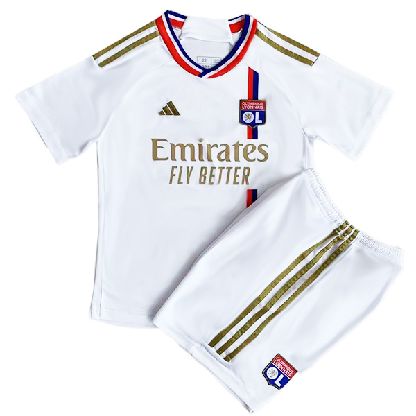 Olympique lyon domicile enfants maillot de football kit enfants premier football mini chemise jeunes uniformes 2023-2024