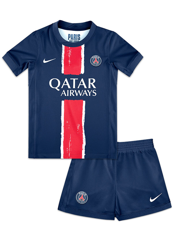 Paris Saint-Germain domicile maillot de football pour enfants kit de football pour enfants premier mini-chemise de football uniformes pour jeunes 2024-2025