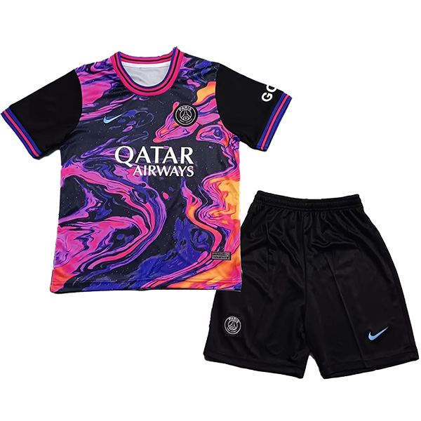 Paris saint-germain maillot spécial enfants kit de football enfants mini-chemise de football rose uniformes pour jeunes 2023-2024