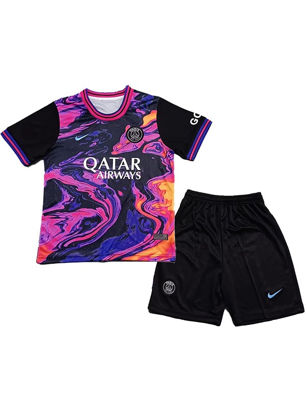 Paris saint-germain maillot spécial enfants kit de football enfants mini-chemise de football rose uniformes pour jeunes 2023-2024
