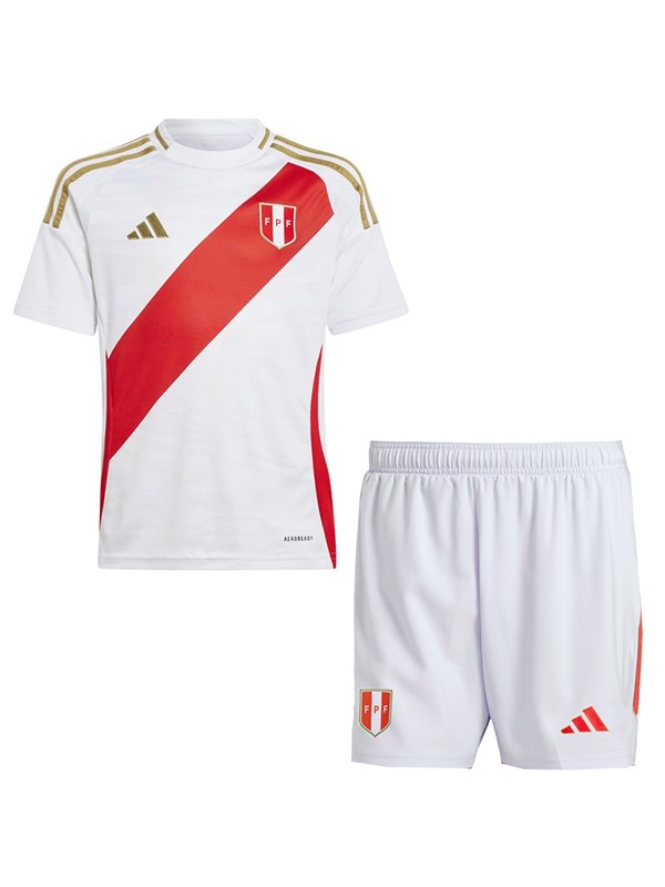 Peru maillot enfant domicile kit de football pour enfants premier maillot de football mini uniformes pour jeunes coupe Euro 2024