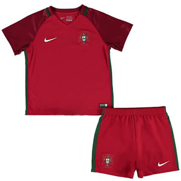 Portugal maillot rétro pour enfants kit de football vintage enfants premier mini-chemise de football uniformes pour jeunes 2016-2017
