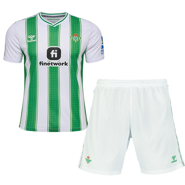 Real Betis maillot enfant domicile kit de football enfants premier mini-chemise de football uniformes pour jeunes 2023-2024