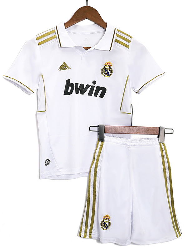 Real madrid maison enfants maillot rétro kit de football enfants vintage premier maillot de football mini uniformes de jeunesse 2011-2012