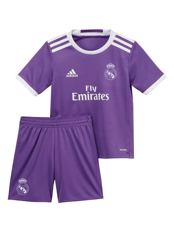 Real Madrid enfants à l'extérieur maillot rétro kit de football enfants deuxième mini-chemise de football uniformes de jeunesse 2016-2017