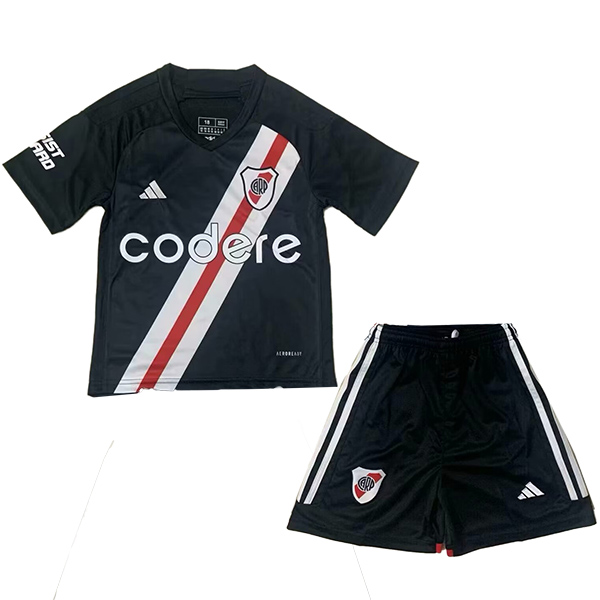River plate maillot spécial enfants kit de football enfants noir football mini chemise uniformes pour jeunes 2023-2024
