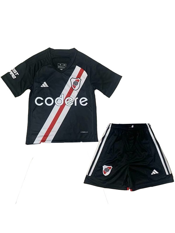 River plate maillot spécial enfants kit de football enfants noir football mini chemise uniformes pour jeunes 2023-2024