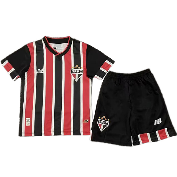 São Paulo extérieur maillot de football pour enfants kit de football pour enfants deuxième mini-chemise de football uniformes pour jeunes 2024-2025
