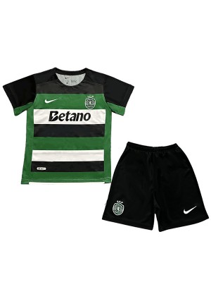 Sporting CP maillot enfant domicile kit de football enfants premier mini-chemise de football uniformes pour jeunes 2024-2025