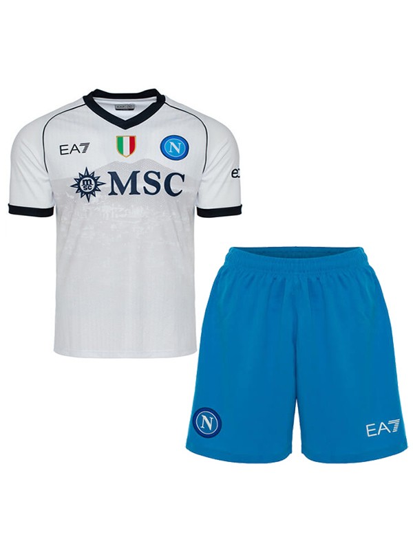 SSC Napoli maillot de football pour enfants à l'extérieur kit de football pour enfants deuxième mini-chemise de football uniformes pour jeunes 2023-2024