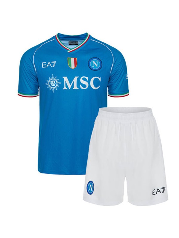 SSC Napoli domicile maillot de football pour enfants kit de football pour enfants premier mini-chemise de football uniformes pour jeunes 2023-2024