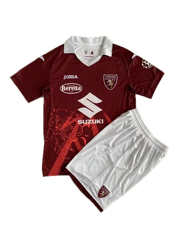 Torino enfants maillot de football version spéciale kit enfants maillot de football rouge uniformes de jeunesse 2023-2024