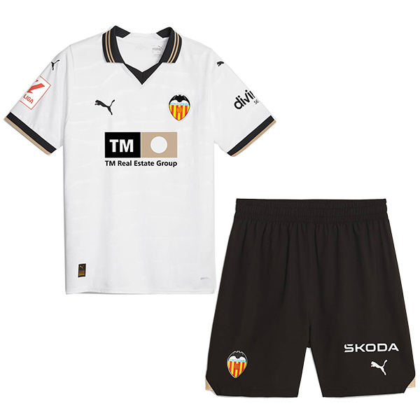 Valencia maillot enfant domicile kit de football enfants premier mini-chemise de football uniformes pour jeunes 2023-2024
