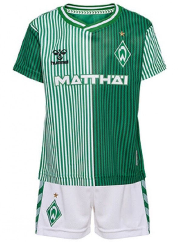 Werder bremen maillot enfant domicile kit de football enfants premier mini-chemise de football uniformes pour jeunes 2023-2024