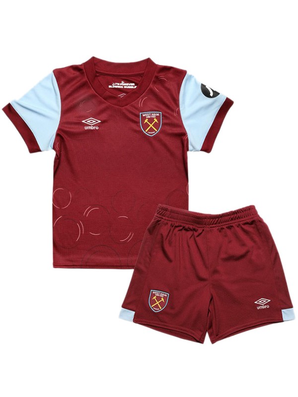 West Ham maillot domicile kit de football enfants premier mini-chemise de football uniformes pour jeunes 2023-2024