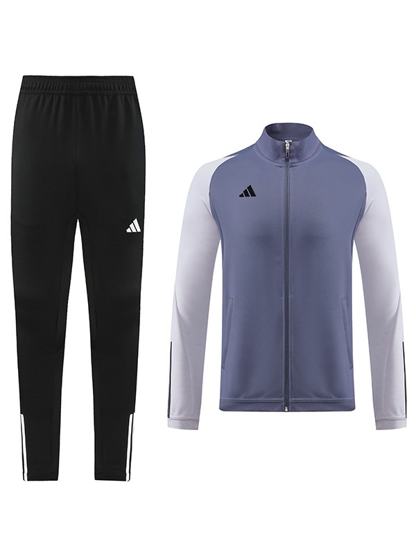 Adds veste casual football sportswear survêtement fermeture éclair complète kit d'entraînement pour hommes athlétique gris manteau de football en plein air 2023-2024