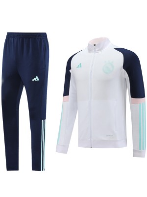 Ajx veste football sportswear survêtement zipper blanc uniforme hommes formation kit extérieur football manteau 2023-2024