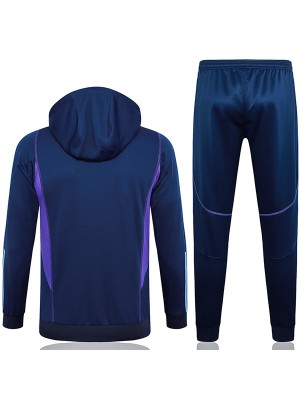Argentina hoodie jacket football sportswear tracksuit zipper uniform men's training kit outdoor navy soccer coat 2024