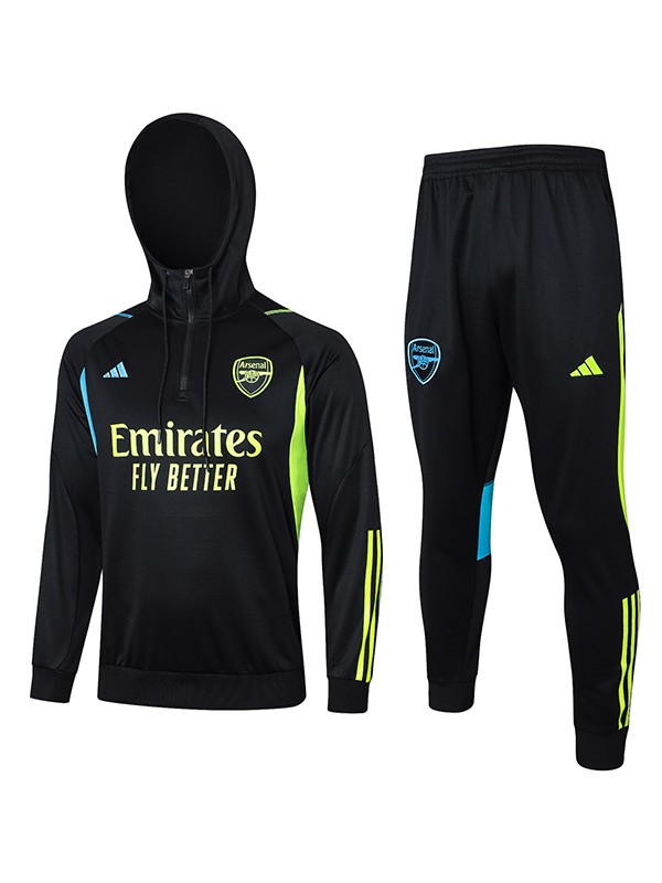 Arsenal hoodie jacket football sportswear tracksuit zipper uniform men's training kit outdoor black soccer coat 2024