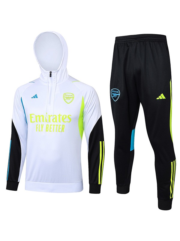 Arsenal hoodie jacket football sportswear tracksuit zipper uniform men's training kit outdoor white black soccer coat 2024