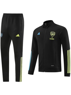Arsenal veste football sportswear survêtement noir jaune complet fermeture éclair uniforme hommes kit d'entraînement en plein air manteau de football 2023-2024