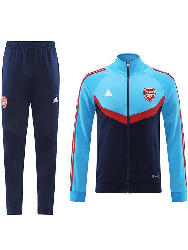 Arsenal veste de sport de football survêtement fermeture éclair complète bleu marine kit d'entraînement manteau de football en plein air 2024-2025