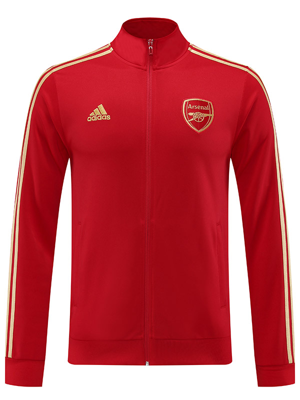 Arsenal veste football sportswear survêtement zipper rouge uniforme hommes formation kit extérieur football manteau 2023-2024