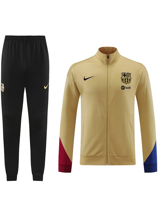 Barcelona jacket football sportswear tracksuit long zipper uniform men's training gold kit outdoor soccer coat 2024