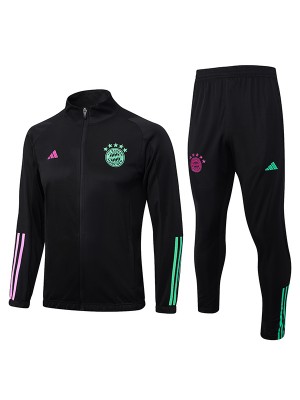 Bayern munich veste football sportswear survêtement noir complet fermeture éclair uniforme hommes kit de formation en plein air manteau de football 2023-2024