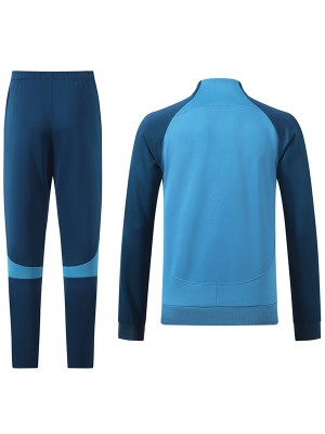 Club América veste de sport de football survêtement, fermeture éclair complète bleu marine kit d'entraînement manteau de football en plein air 2024-2025